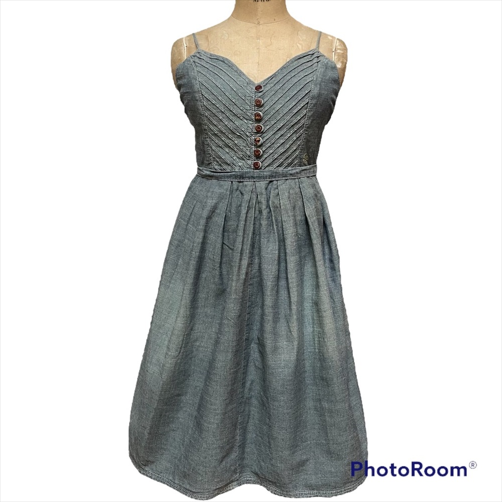 Billabong chambray summer dress with open back size S - Picture 1 of 10